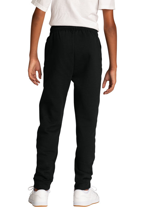 Port & Company PC78YJ Youth Core Fleece Jogger, jet black, back