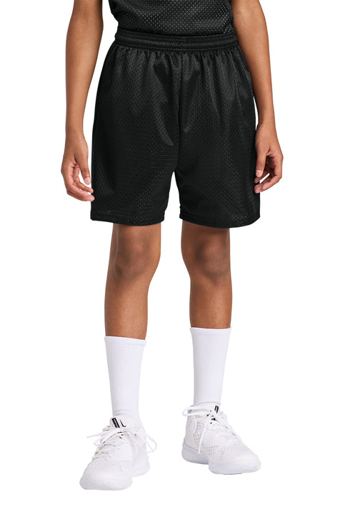 A4 Youth Sprint Mesh Short, Black — plain blank, front
