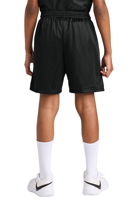 A4 Youth Sprint Mesh Short, Black — plain blank, back
