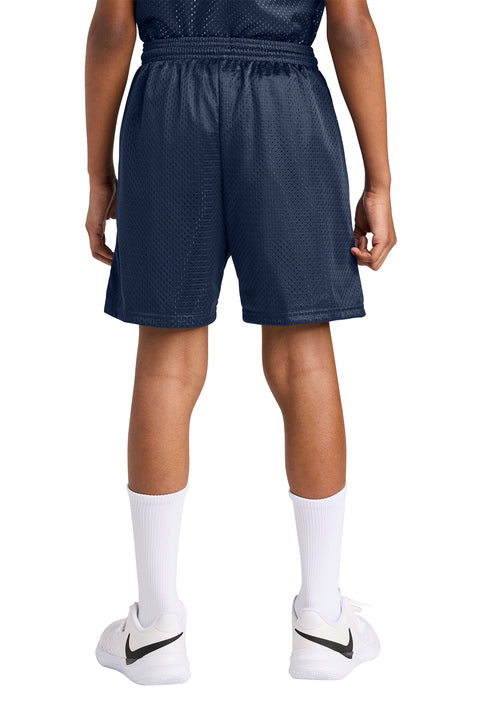 A4 Youth Sprint Mesh Short, Navy — plain blank, back