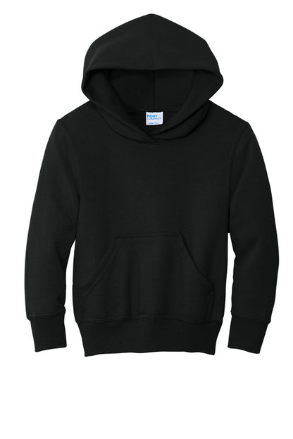 Port & Company PC78YH Youth Core Fleece Hoodie, jet black, flat front